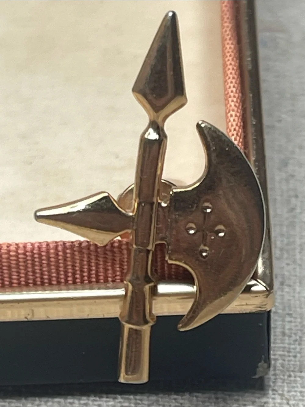 Gold Tone Spear & Helmet Cufflinks - Men's Accessories